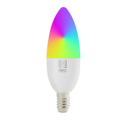 Immax NEO LITE Smart žiarovka LED E14 6W RGB+CCT farebná a biela, stmievateľná, WiFi, C37, Beacon